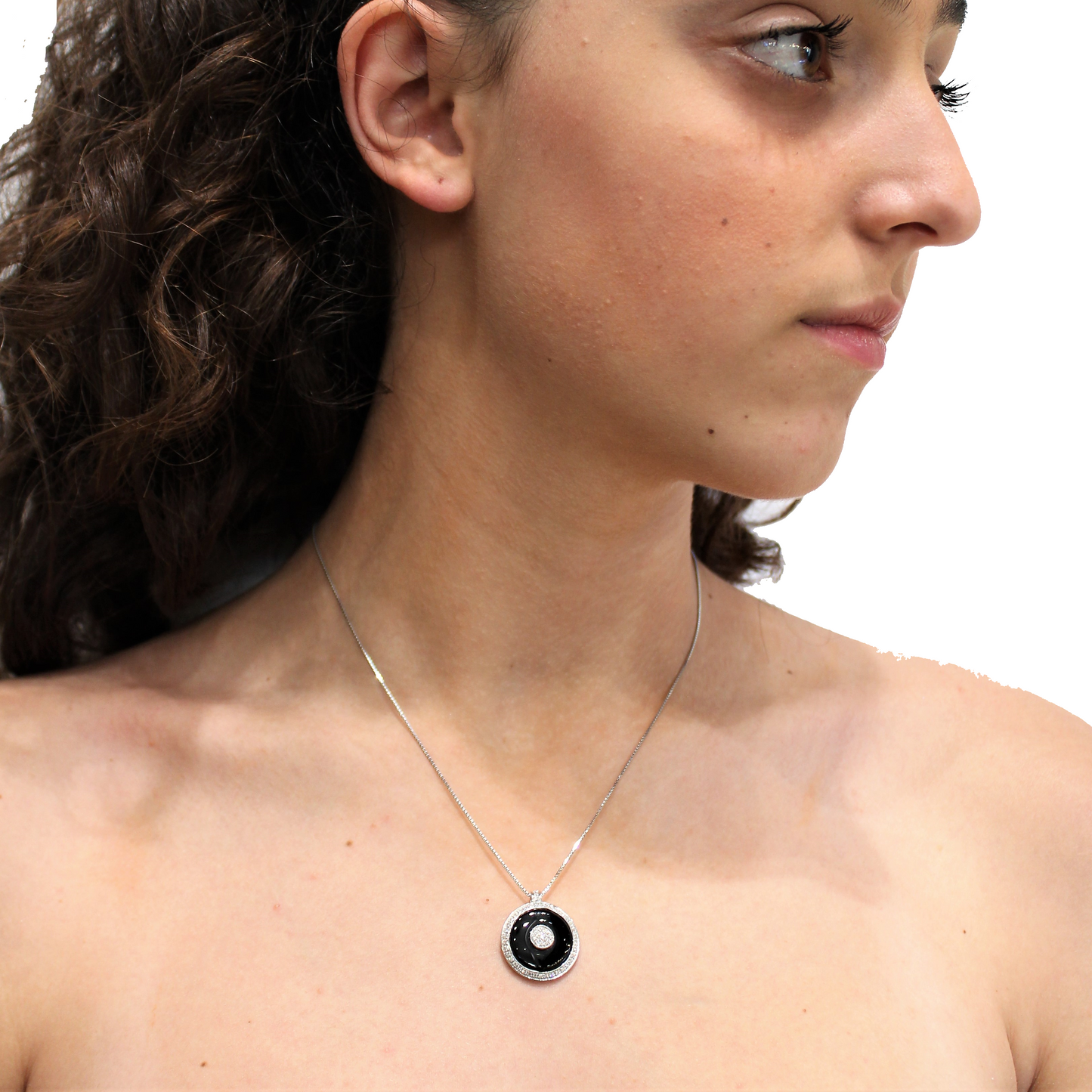 COLLANINA ORO 18 CARATI ONICE E DIAMANTI