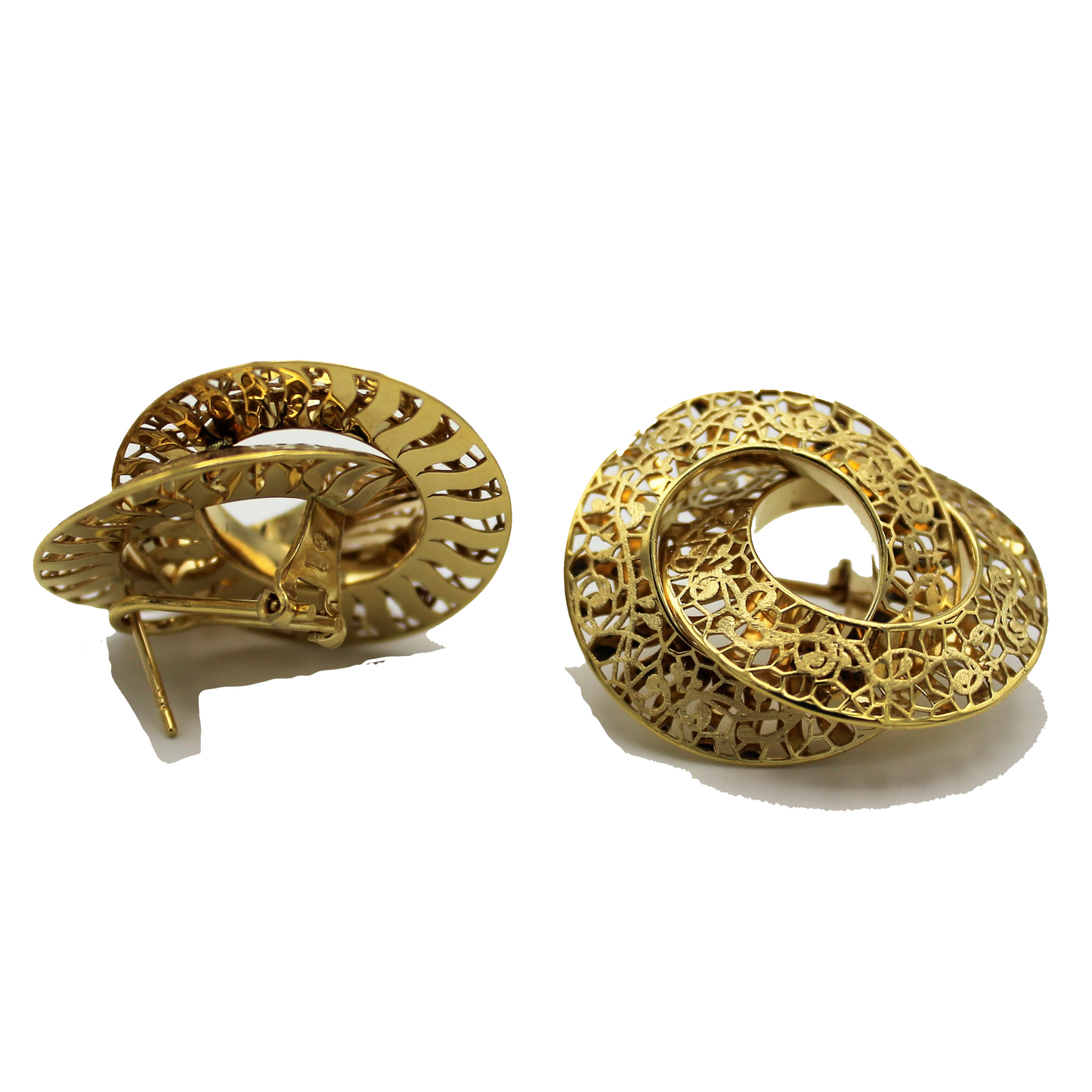 ORECCHINI BOTTONE CERCHIO ORO 18 CARATI