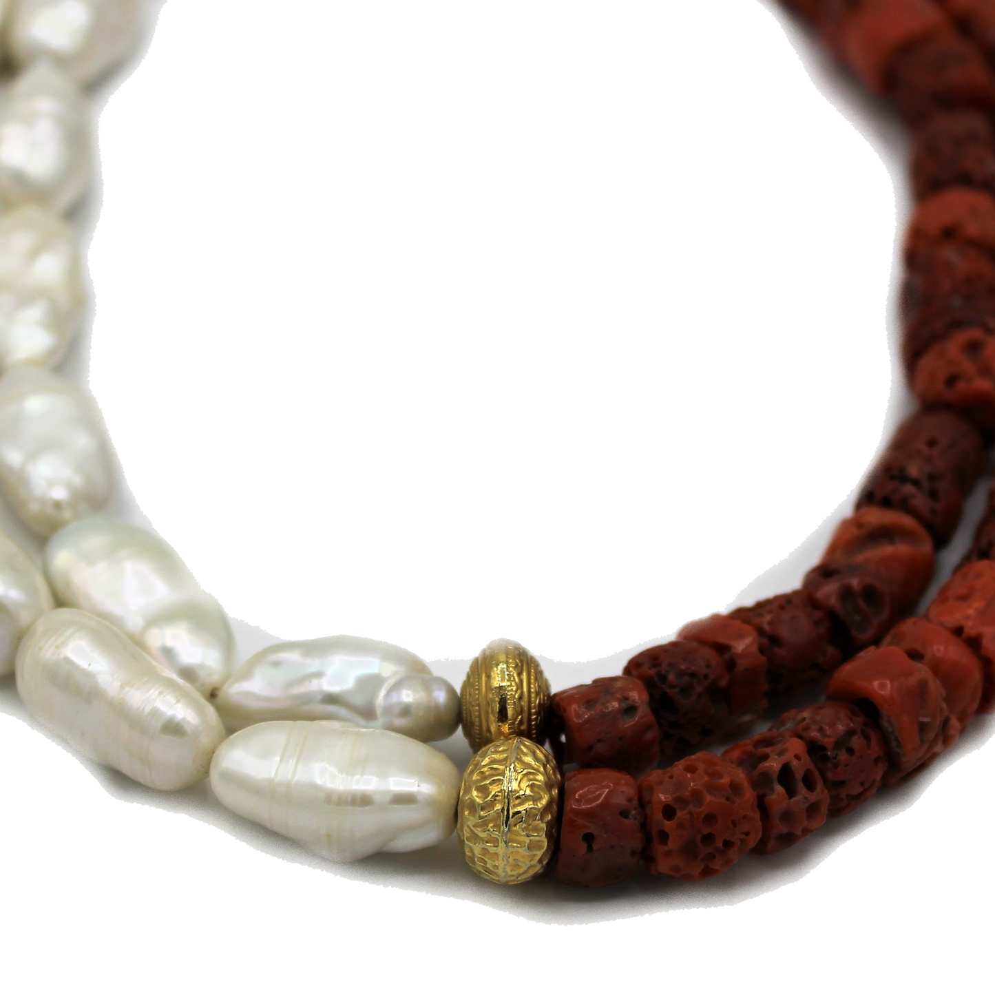 COLLANA DUE FILI CORALLO