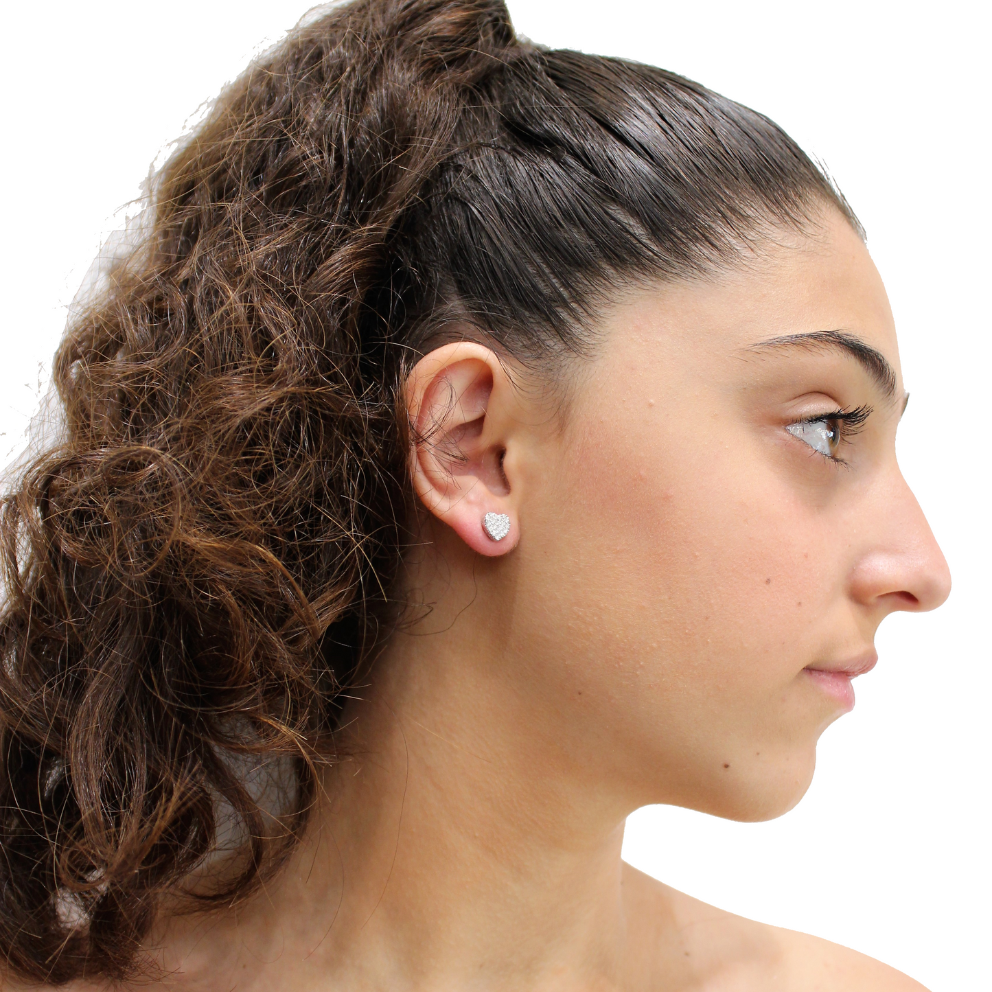 ORECCHINI CUORE ORO 18 CARATI E DIAMANTI