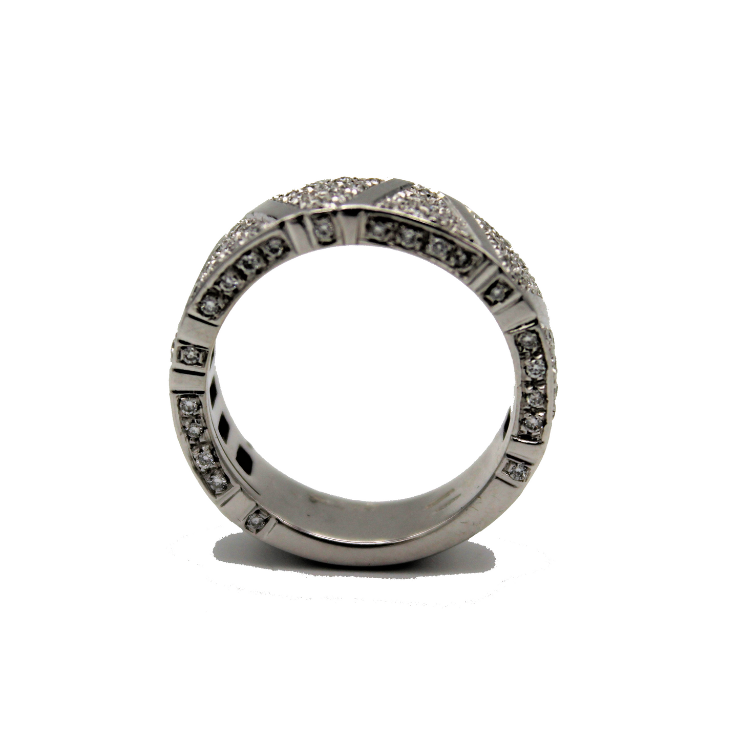 ANELLO FASCIA ORO BIANCO 18 CARATI E DIAMANTI