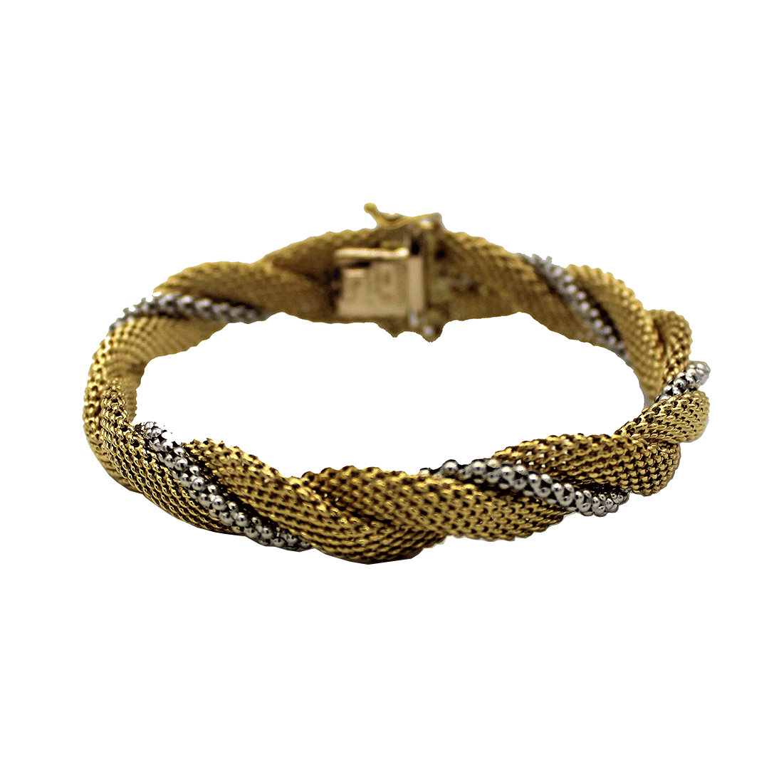 BRACCIALE ORO 18 CARATI BIANCO E GIALLO