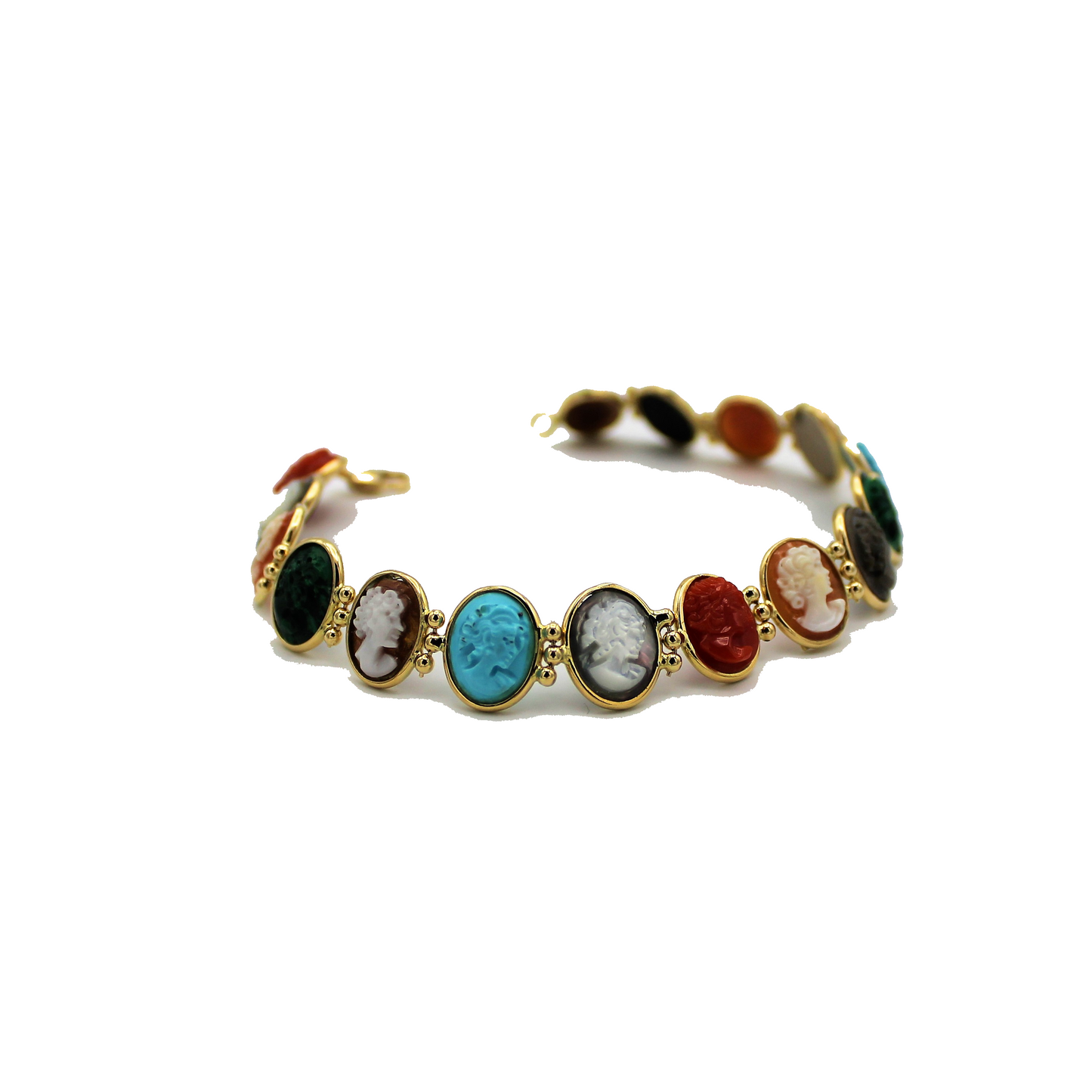 BRACCIALE ORO 18 CARATI E CAMMEI