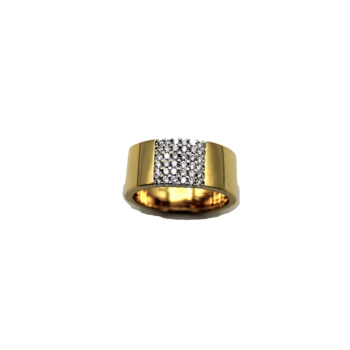 ANELLO FASCIA ORO GIALLO 18 CARATI E DIAMANTI