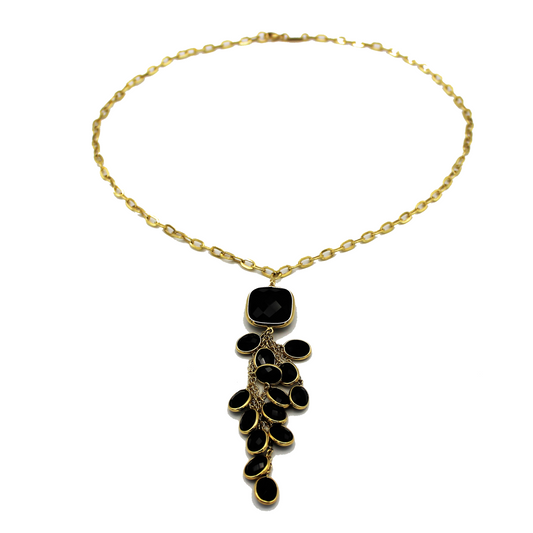 COLLIER ORO 18 CARATI E AGATA NERA